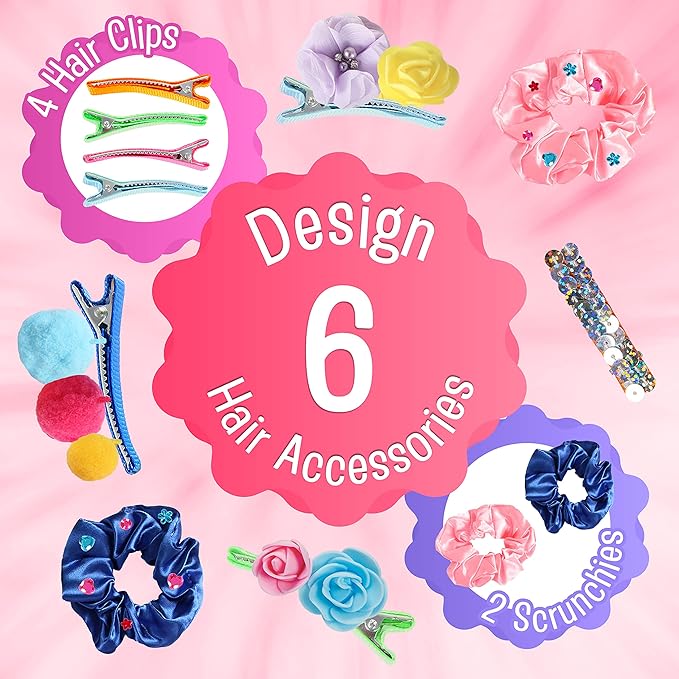 B Me Headband Making Kit for Girls - DIY 16 Unique Girls Hair Accessories with 60+ Craft Supplies - Arts & Crafts Gifts for Girls Ages 5-12