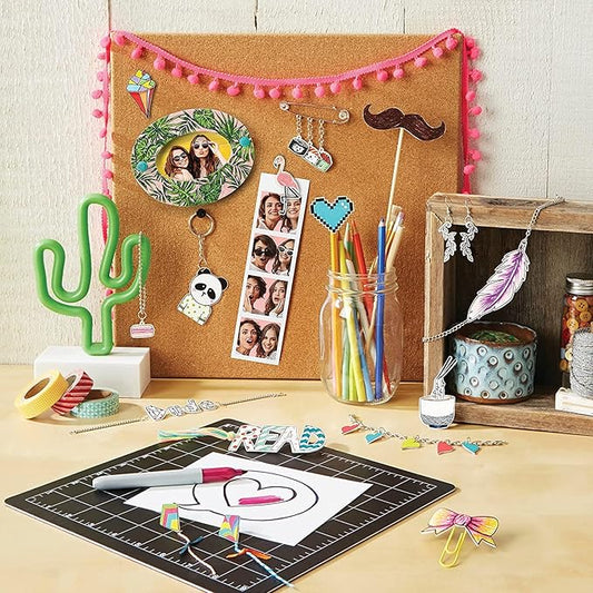 Just Play Shrinky Dinks Creative Pack, 10 Sheets Frosted White, Kids Art and Craft Activity Set, Kids Toys for Ages 6 Up