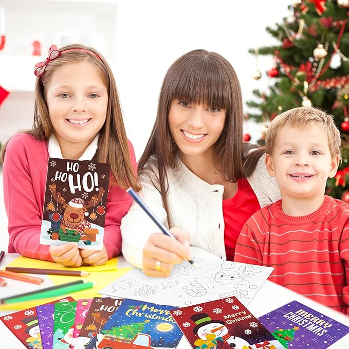 Dvbonike 24Pcs Christmas Coloring Books Including Santa Christmas Tree Snowman Reindeer Ginger Man Merry Christmas Birthday Party Favors Gifts Xmas Home School Activity Supplies for Kids Boys Girls