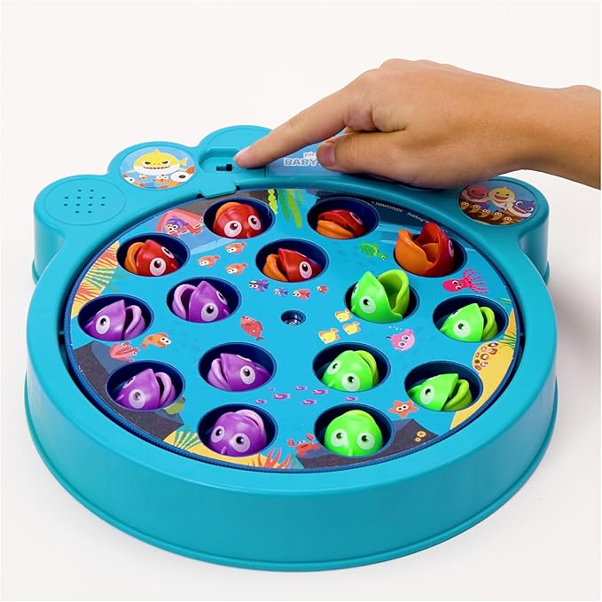 Spin Master Games, Pinkfong Baby Shark Let's Go Hunt Musical Fishing Game with Sound, Preschool Educational Toy, for Fans of Baby Shark & Kids Who Love Music, 2-4 Players, for Ages 4 & Up