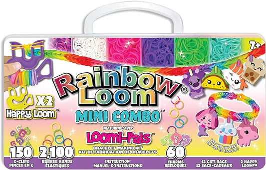 Rainbow Loom® Loomi-Pals™ Mini Combo Set, Features 60 Cute Assorted Loomi-Pals Charms,1 Happy Loom, 2100 Colorful Bands All in a Carrying Case for Boys and Girls 7+