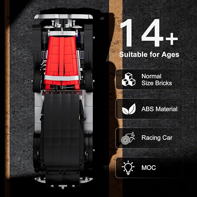 Mould King Classic Car Building Sets, 10114 Vintage Car Model Build and Display, Collectible Retro Antique Vehicle Toys, Car Kits for Adults and Boys Girls Kids Aged 14+(1380 Pieces)