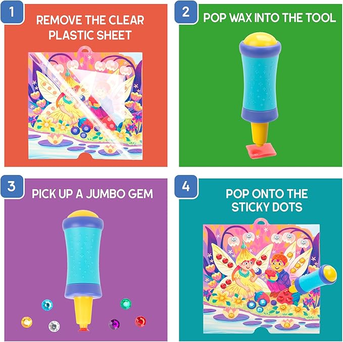 Educational Insights Jumbo Gem Kit - Arts and Crafts for Kids, Toddler Art Supplies, Toddler DIY Sensory Activity, Gift for Girls and Boys Ages 5+