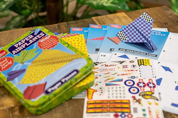 Bendon TS Shure Paper Airplanes Mini Activity Tin with 20 Paper Airplanes and Sticker Sheet 50435