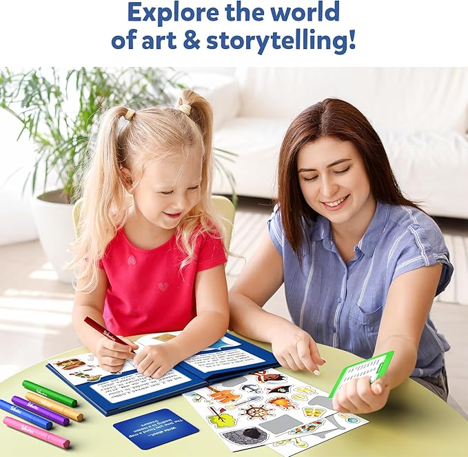 Skillmatics Storybook Art Kit - All My Adventures Art Kit for Kids, Write & Create Storybooks, Creative Activity for Boys & Girls, DIY Kit, 150+ Stickers, Gifts for Ages 5, 6, 7, 8, 9, 10