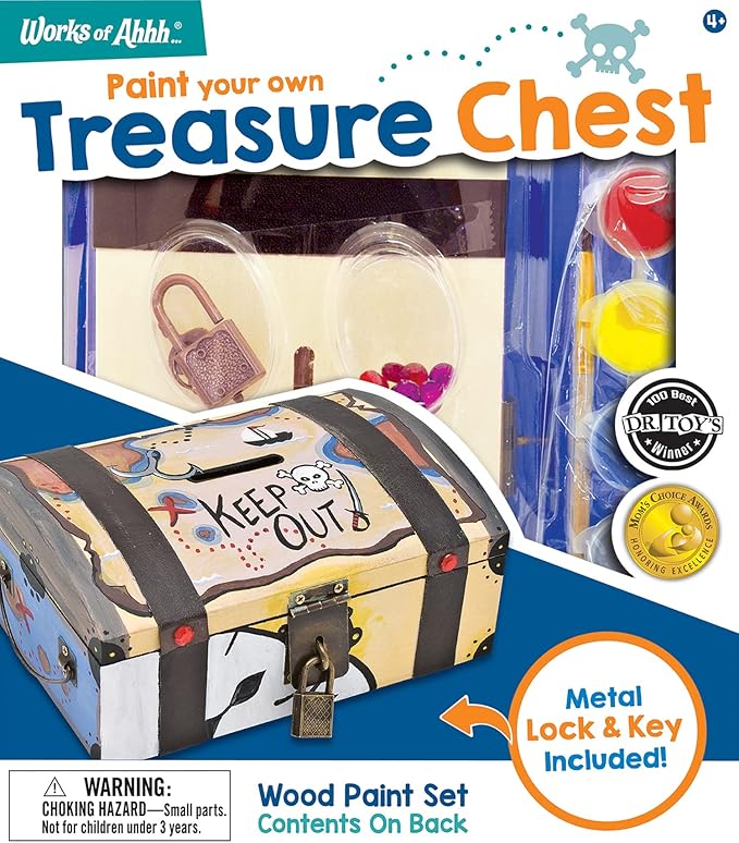 Works of Ahhh... Craft Set - Treasure Chest Classic Wood Paint Kit