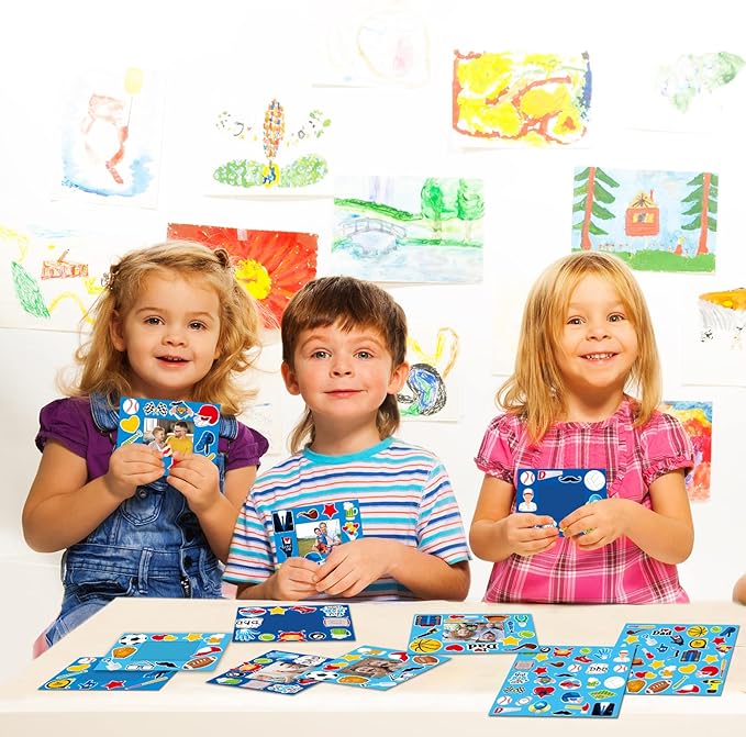 chiazllta 30 Packs Fathers Day Craft Kits for Kids Father's Picture Frame DIY Craft Art Father’s Day Party Decoration Favor Home Classroom Game Activities