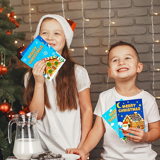 Dvbonike 24Pcs Merry Christmas Gingerbread House Coloring Books for Kids Bulk Winter DIY Art Drawing Birthday Party Favors Goodie Bags Stuffers Xmas Holiday Gifts Home Classroom Activity Supplies