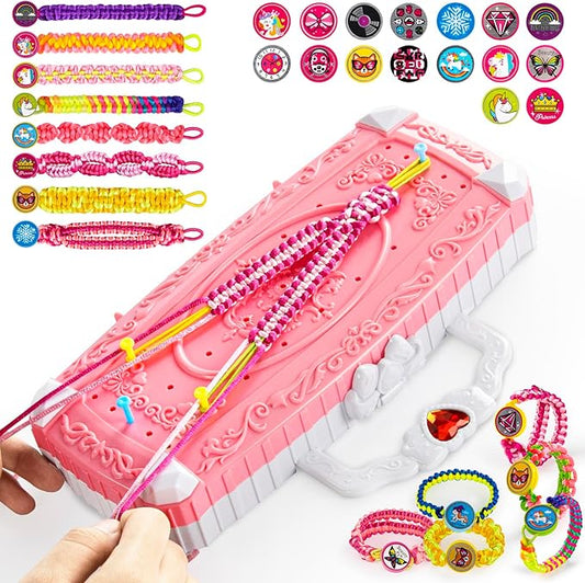 TQRAZ Friendship Bracelet Making Kit, DIY Arts and Crafts Toys for Girls, Jewelry String Maker Kit, Birthday Gifts Ideas for Girls 6 7 8 9 10 11 12+ Years Old(Pink)