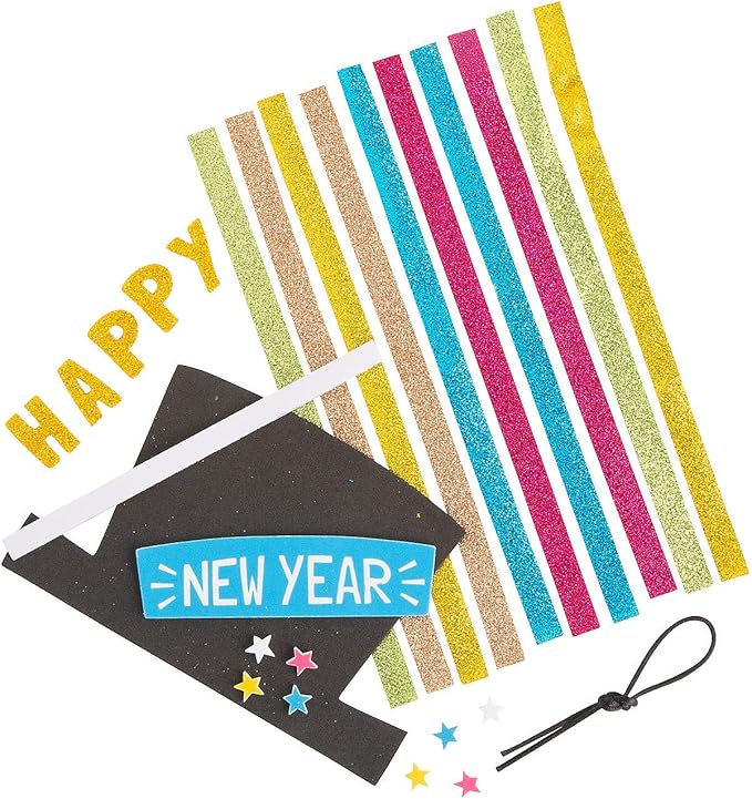 New Year’s Glitter Hanging Sign Craft Kit - Makes 12