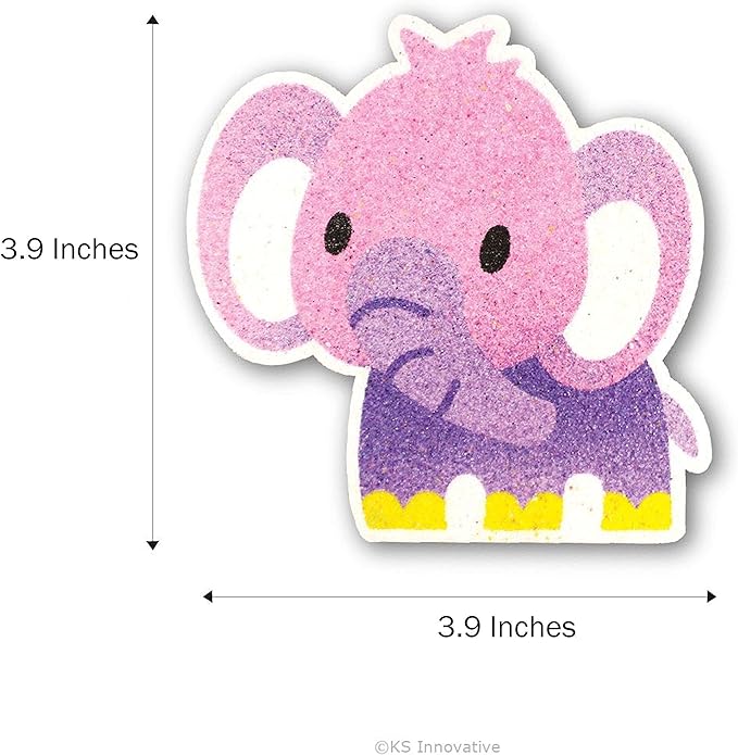 VHALE Peel and Stick Magnetic Sand Art Board, 5 MDF Sand Art Sets with Non Scratch Magnets, Peel, Sprinkle and Stick Designs, 12 Sand Colors, Fridge Decor, Kids Party Favors (Animal)