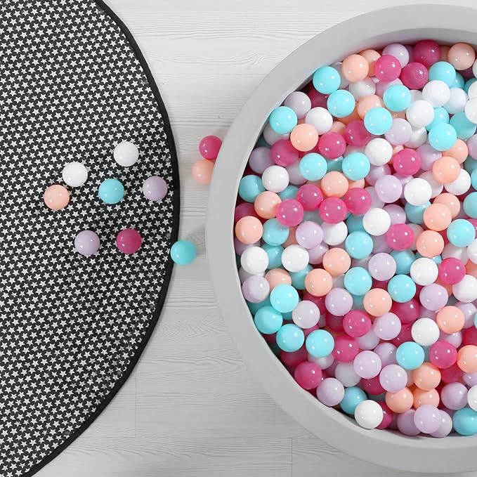 GOGOSO 100 Ball Pit Balls - Pink Soft Plastic Balls Phthalate Free BPA Free Play Balls for Ball Pool Birhtday Party Girls Kids with Storage Bag, 2.15inches