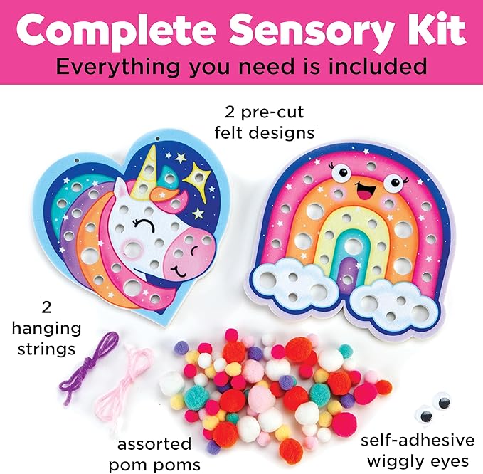 Creativity for Kids Pom Pom Pictures: Magical - Rainbow and Unicorn - Preschool and Toddler Crafts, Gifts for Ages 3+