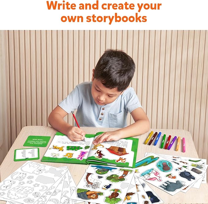 Skillmatics Storybook Art Kit - Animal Adventures Art Kit for Kids, Write & Create Storybooks, Creative Activity for Boys & Girls, DIY Kit, 150+ Stickers, Gifts for Ages 5, 6, 7, 8, 9, 10