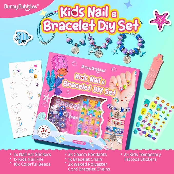 Kids Toys Bracelet Making Kit, Kid Make Up Kits for Kid Age 4-12 Jewelry Beads Toy Set, Preschool Toddler Girls Makeup Charms Set, Arts and Crafts for 4 5 6 7 8 9 10 11 12 Years Old Girl Birthday Gift