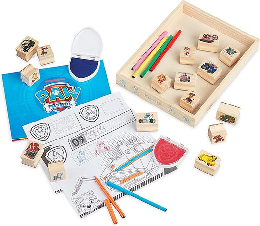 Melissa & Doug PAW Patrol Wooden Stamps Activity Set with Markers, Activity Pad (25 Pieces)
