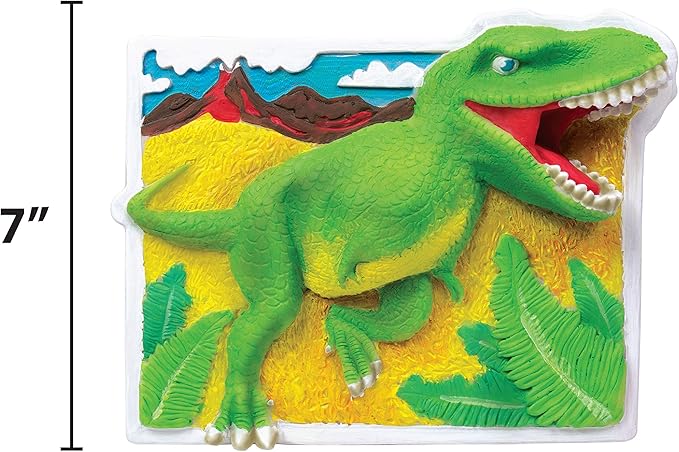 Made By Me Dino Wall Art, 3D Wall Hanging, Resin, T-Rex, Dinosaur, Acrylic Paint by Horizon Group USA