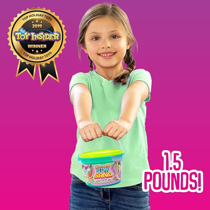 Watermelon SLIMYGLOOP Slimy Sand 1.5 lb. Bucket – Pink & Neon Green Scented Bucket for Kids Ages 3+