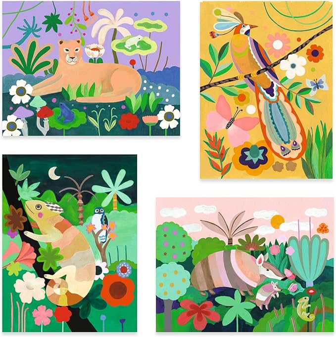 DJECO LGA Tropical 3D Painting - Create Your Own Animal 3D Keepsakes - Fun & Creative for Family & Friends, Perfect for Gift - Educational Arts & Craft Kit for Children 7+ Girls & Boys