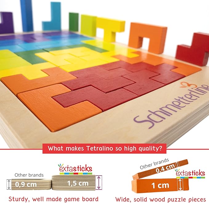 Wooden Puzzle Montessori Toy Boost The Intelligence and Logic of Your Kid 3D Blocks STEM Game Educational Gift for Kids 2 Boards & Spare Parts incl. (88 PCS)
