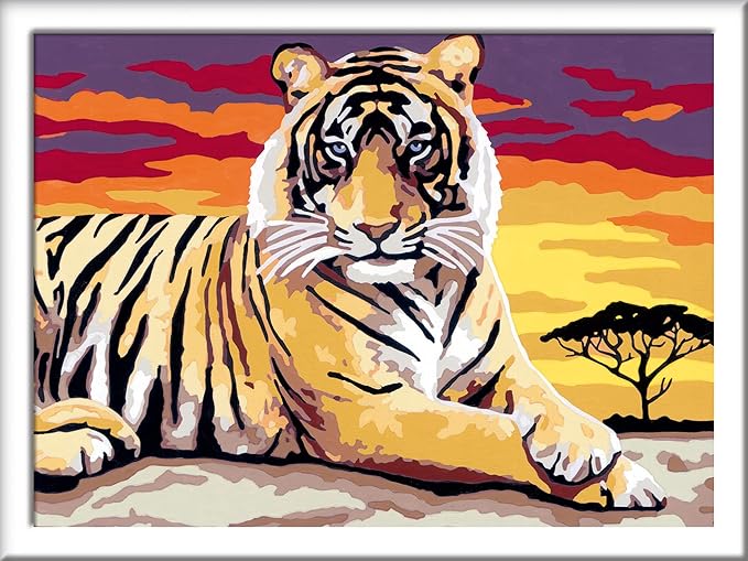 Ravensburger CreArt Majestic Tiger Paint by Numbers Kit for Kids - Painting Arts and Crafts for Ages 11 and Up