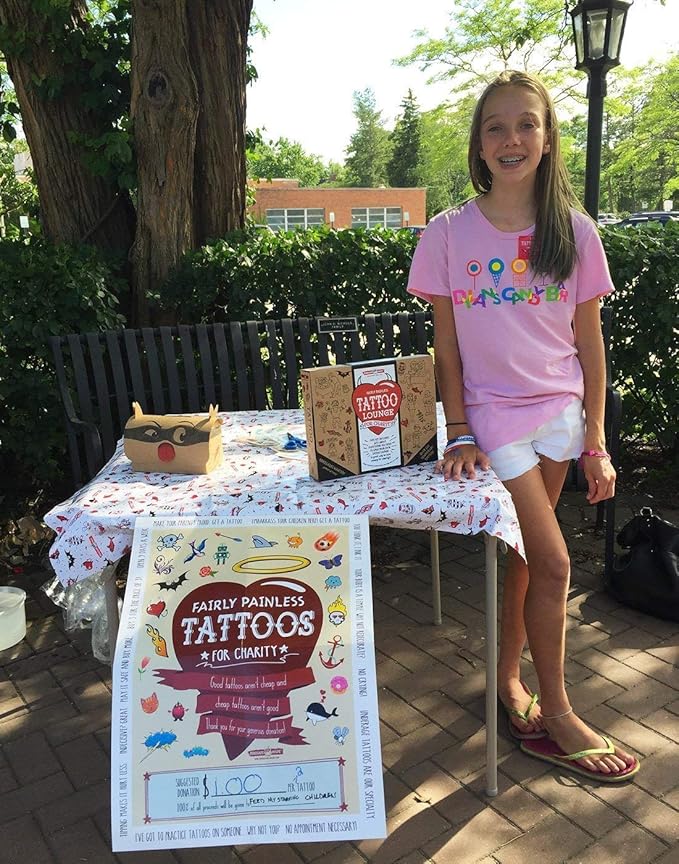 | Tattoo Lounge KIT | Promote Kindness and Raise Money for Your Favorite Cause by Applying Fun, Non-Toxic Temporary Tattoos for Kids. The Ultimate DIY Craft for Promoting Kindness!