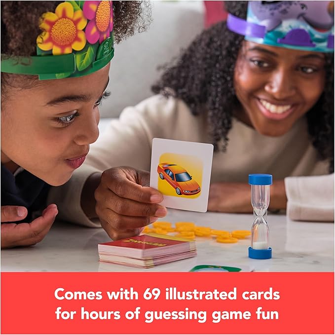 Spin Master Games, Hedbanz 2023 Edition with New Cards, Picture Guessing Board Game, for Family & Kids, 2-6 Players, for Ages 6 & Up