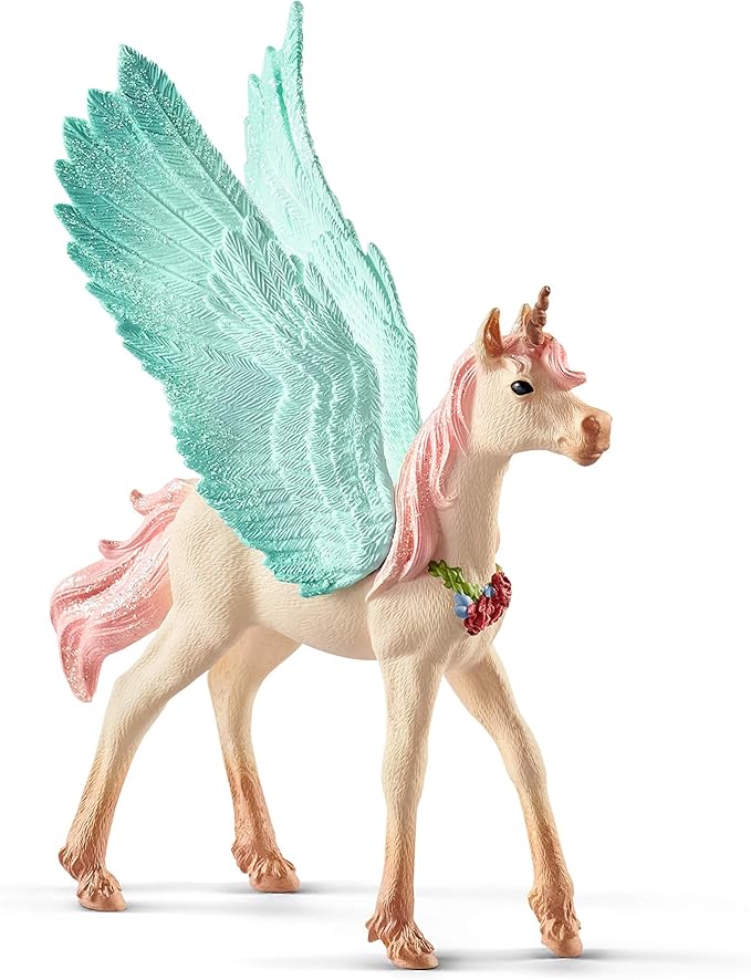 Schleich bayala, Unicorn Toys for Girls and Boys, Decorated Unicorn Pegasus Foal Toy Figurine, Ages 5 and Above