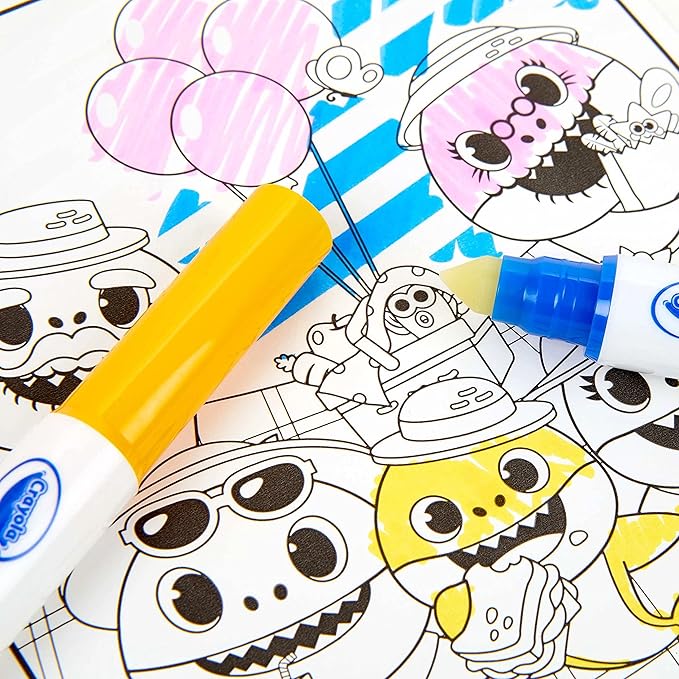 Crayola Baby Shark Color Wonder Travel Activity Pad, Mess Free Coloring, Gift for Kids, 3, 4, 5,