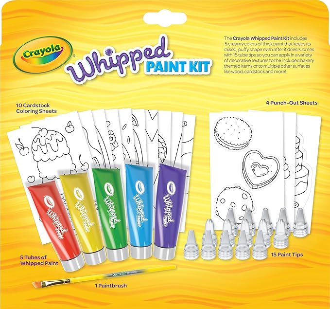 Crayola Whipped Paint Kit, Puff Paint, 3D Paint Set for Kids, 3 Unique Textures, Sensory Art Toy, Gift for Kids, Ages 5+