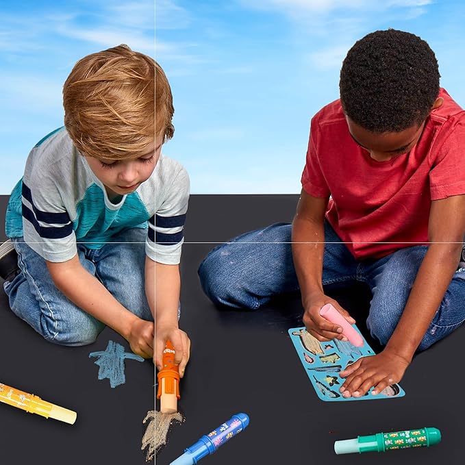 Official Bluey Chalk Art, 5-Pack, Vibrant Sidewalk Chalk For Kids, Includes 5 Chalks, Chalk Holders & Reusable Stencil, Outside Toys for Toddlers 1-3, Bluey Birthday Party Supplies, Bluey Toys