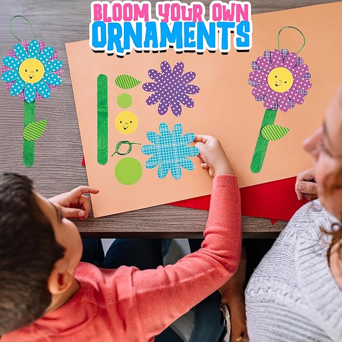 Flower Ornament Craft Kits (Makes 12) Spring Crafts for Kids and Fun Home Activities