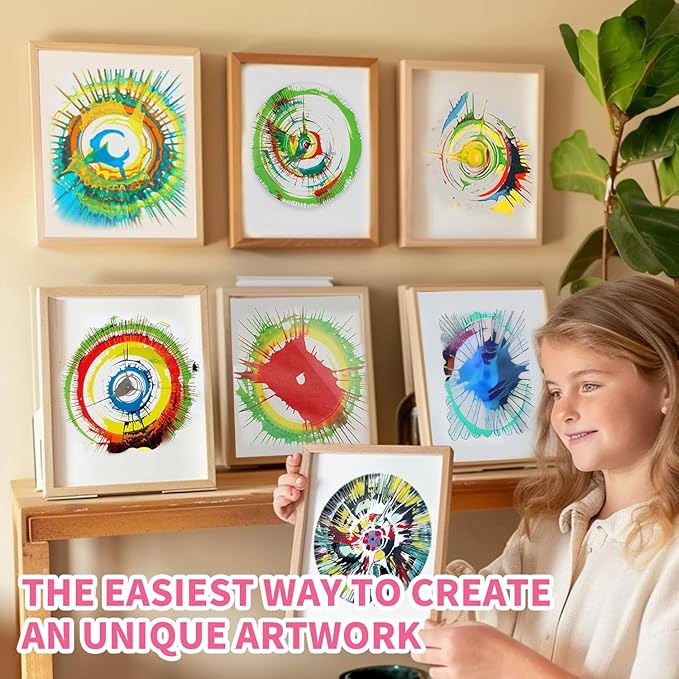 Paint Spin Art Machine Kit for Kids - Arts & Crafts Gifts for Boys Girls Ages 4-8 - Battery Operated Spinner Painting Toys - Birthday Gifts for 4 5 6 7 8 Year Old Girls