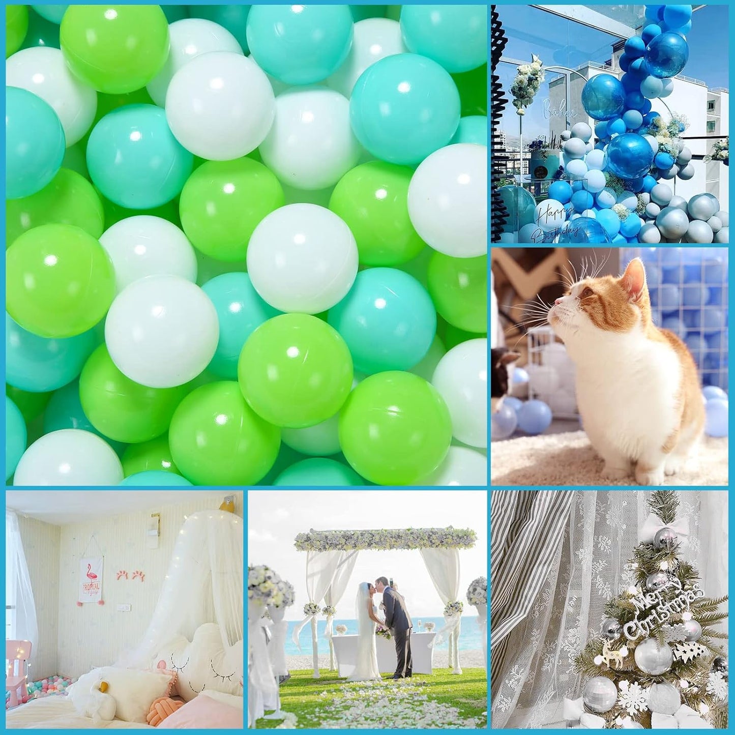 GOGOSO Ball Pit Balls for Toddlers, Green Balls for Ball Pool Birhtday Party Girls Kids with Storage Bag, 2.17inches