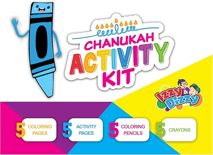 Izzy 'n' Dizzy Hanukkah Coloring and Activity Set - Great for Partys and Gifts- Chanuka Color and Activity Kit