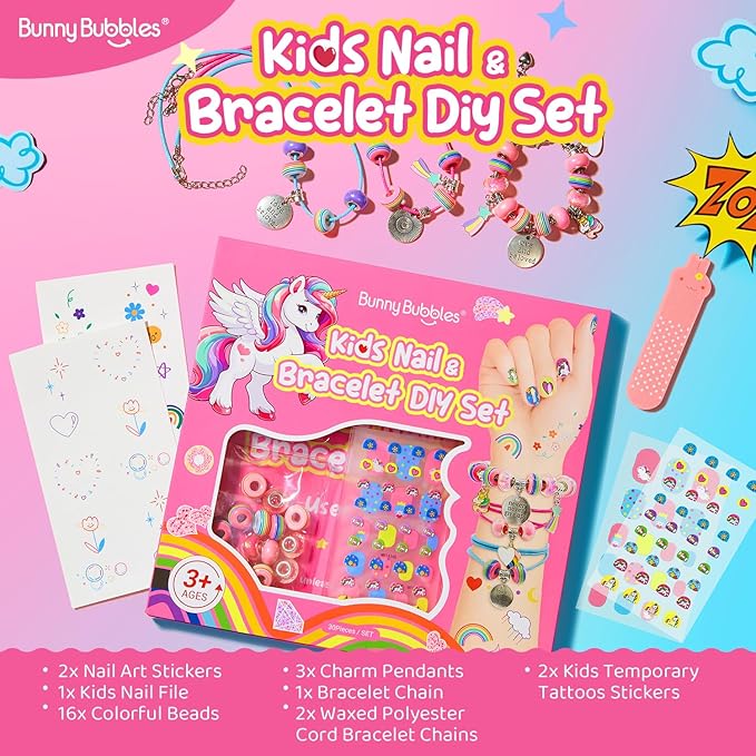 Kids Toys Bracelet Making Kit, Charms Jewelry Kit for Girls Kid Makeup Toy, Friendship Bracelet Necklace Set for Children Toddler, Arts and Crafts for 4 5 6 7 8 9 10 11 12 Years Old Girl Birthday Gift