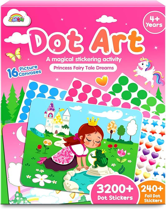 ZMLM Dot Art Craft Kit Activity, Dot Stickers for Toddlers No Mess Art and Craft Kit for Kids Ages 4-8, Small Easter Basket Stuffers DIY Crafts Birthday Valentines Day Gifts Classroom Travel Toys