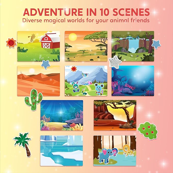 Klever Kits Foil Art Kit for Kids - Arts & Crafts Supplies, Mess Free Coloring, Animal Foil Foam Stickers, Creative Travel Toys, Birthday Gifts for Boys & Girls Ages 4 and Up