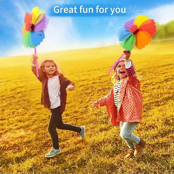 Yohelly 5 Pcs DIY Sticky Mosaic EVA Windmill Art Crafts Early Learning Games Handmade Art Kit for Preschool Toddlers Boys and Girls