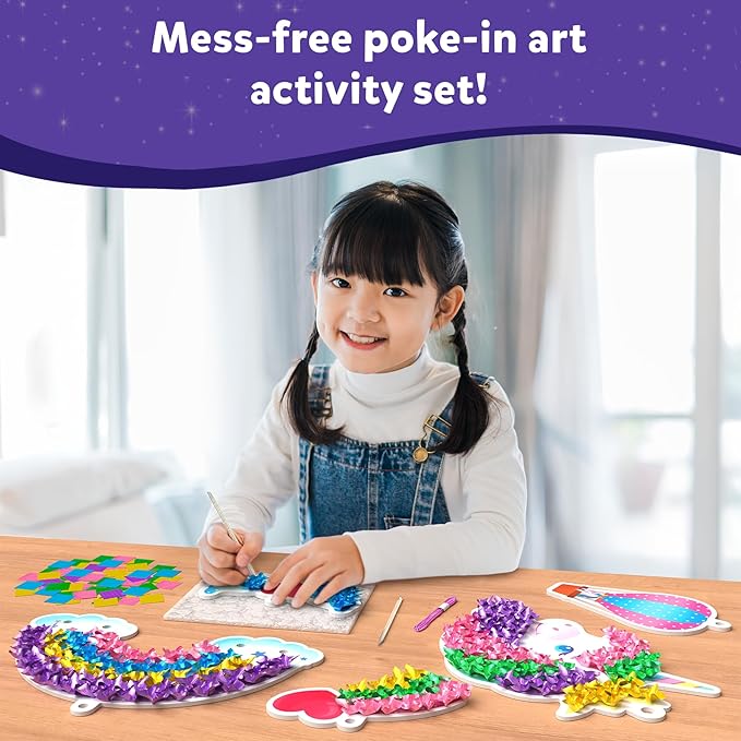 Skillmatics Art & Craft Activity - Poke-in Art Magical Unicorn Dream Decor, Mess-Free Art for Kids, DIY Craft Kits, Creative Activity, Fine Motor Skills, Gifts for Ages 4, 5, 6, 7, 8, 9