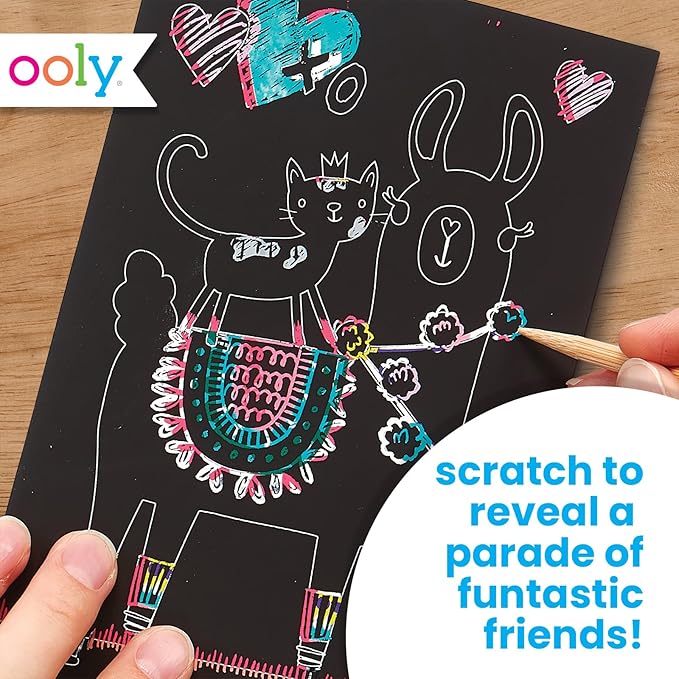 Ooly Mini Scratch & Scribble Art Kit: Funtastic Friends