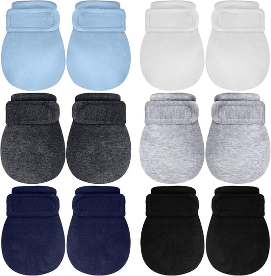 Newcotte Adjustable Baby Mittens No Scratch Newborn Cotton Breathable Gloves Warm Baby Mitts for Boys