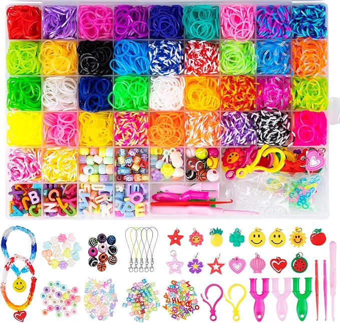 ABSOFINE 3000+ Rubber Band Bracelet Kit, Loom Bracelet Making Kit for Girls, Loom Bands Refill Kits Gift for Boys Birthday DIY Friendship Bracelets