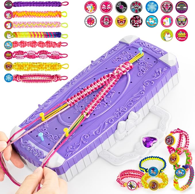 TQRAZ Friendship Bracelet Making Kit, DIY Arts and Crafts Toys for Girls, Jewelry String Maker Kit, Birthday Gifts Ideas for Girls 6 7 8 9 10 11 12+ Years Old(Purple)