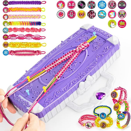 TQRAZ Friendship Bracelet Making Kit, DIY Arts and Crafts Toys for Girls, Jewelry String Maker Kit, Birthday Gifts Ideas for Girls 6 7 8 9 10 11 12+ Years Old(Purple)