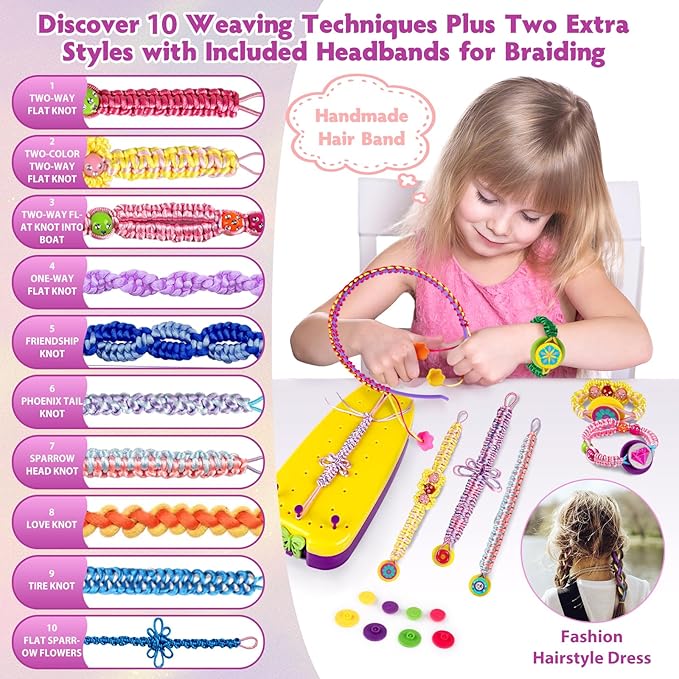 FunMission Friendship Bracelet Kit, Friendship Bracelet Making Kit for Girls, Arts and Crafts for Kids Ages 8-12, Bracelets String Maker DIY Toys Set, Toys for Girls 6 7 8 9 10 11 12+ Years Old