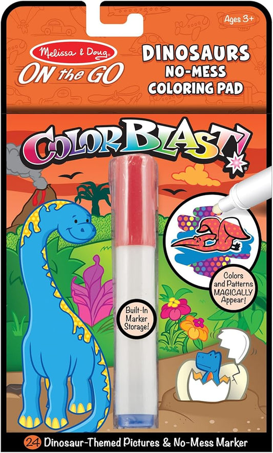 Melissa & Doug On the Go ColorBlast! Travel Activity Book With No-Mess Marker - Dinosaur - FSC Certified