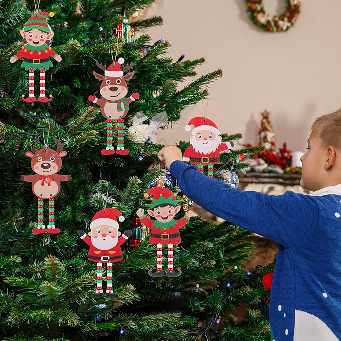 Valentine's Day Sign Craft Kits Kids Beads DIY Wood Ornament Holiday Party Favors Art Activities Decoration Making Red Green Beaded Supply Gifts Projects Assembly Game Themed Boys Girls