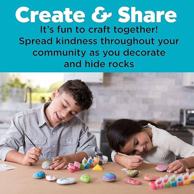 Creativity for Kids Hide and Seek Dot A Rock: Paint and Hide 10 Mandala Rocks - Rock Painting Kits for Ages 6-8, Kids Craft Kit