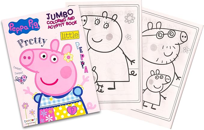 Peppa Pig Coloring Book Super Set for Kids Toddlers Bundle - 3 Pack Activity Books Featuring Dr Seuss Shop, Eric Carle, Peppa Pig (Nick Party Supplies)